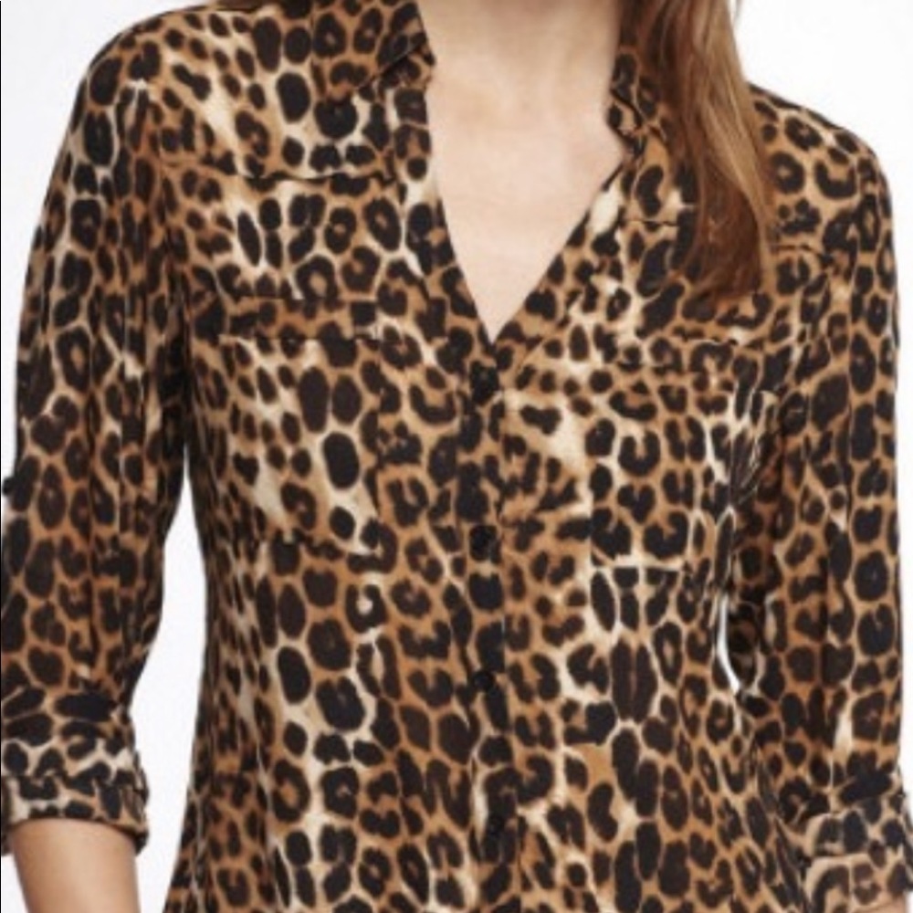 Express leopard portofino blouse. Original fit.